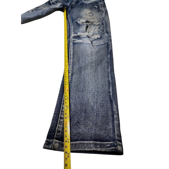 Encrypted Skinny Fit Jeans Mens Sz 30 Blue Denim Grunge Distressed Streetwear - Picture 6 of 10